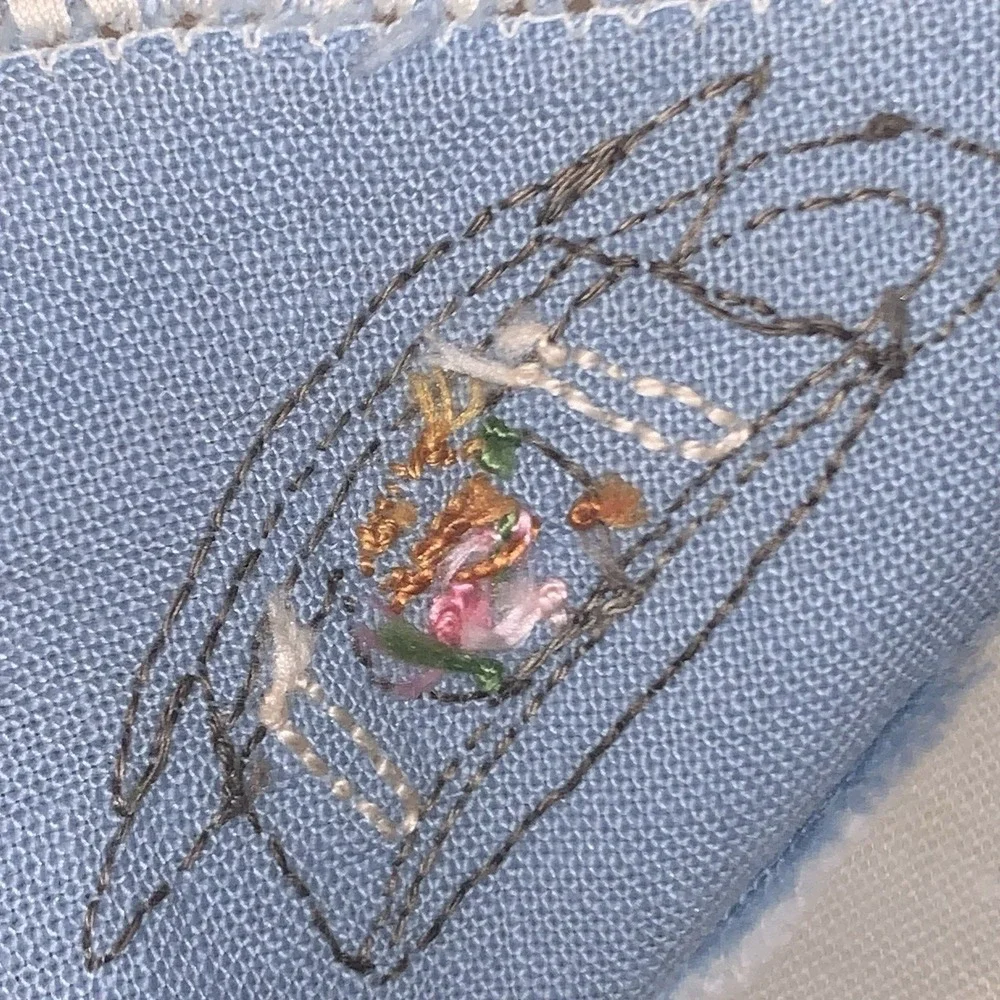Vintage Hand Stitch Embroidered Cloth Napkins Coffee Tea Cups  11